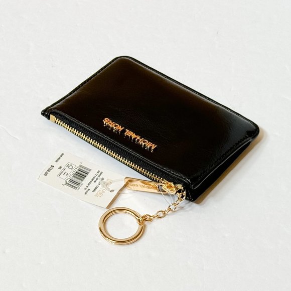 Michael Kors Jet Set Travel Small Top Zip Coin Pouch ID Key Holder Wallet Black - Picture 4 of 11